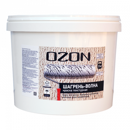 Краска декоративная текстурная OZON Шагрень-волна ВД-АК-272СМ-15 С (бесцветная)  морозостойкая